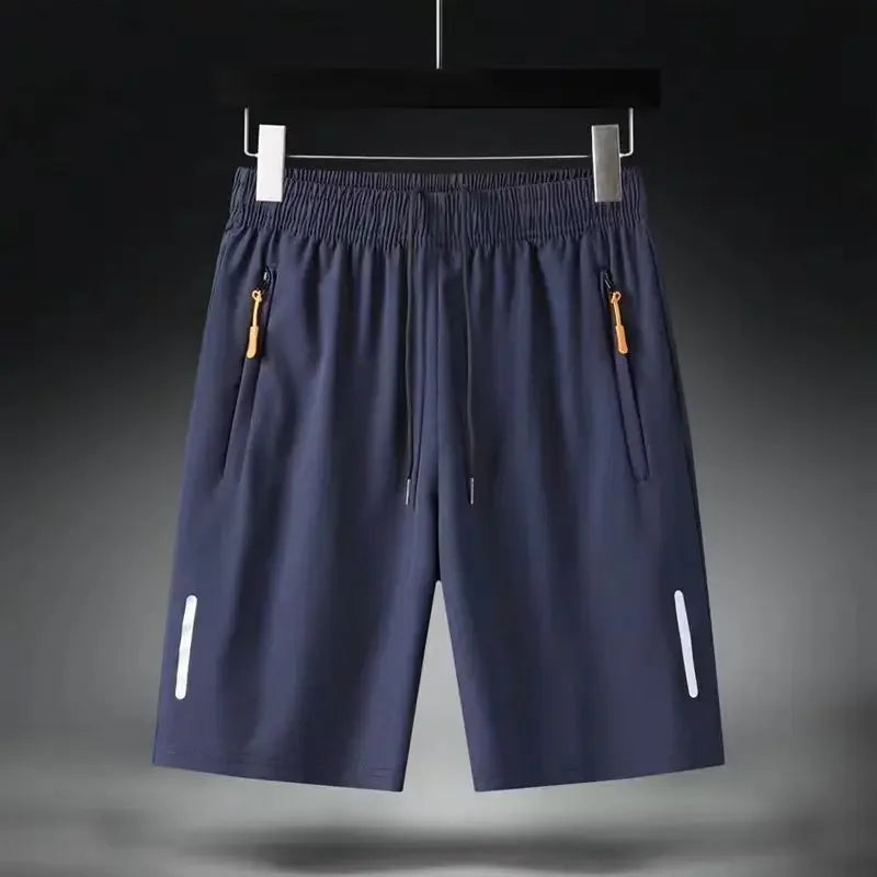 Shorts Masculino de Verão em Seda Gelo - Rápida Secagem, Respirável, para Corrida, Ginásio, Praia e Fitness