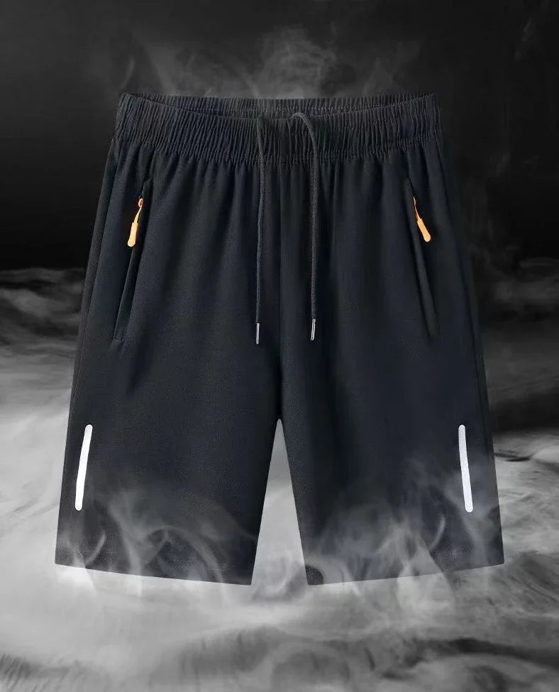 Shorts Masculino de Verão em Seda Gelo - Rápida Secagem, Respirável, para Corrida, Ginásio, Praia e Fitness