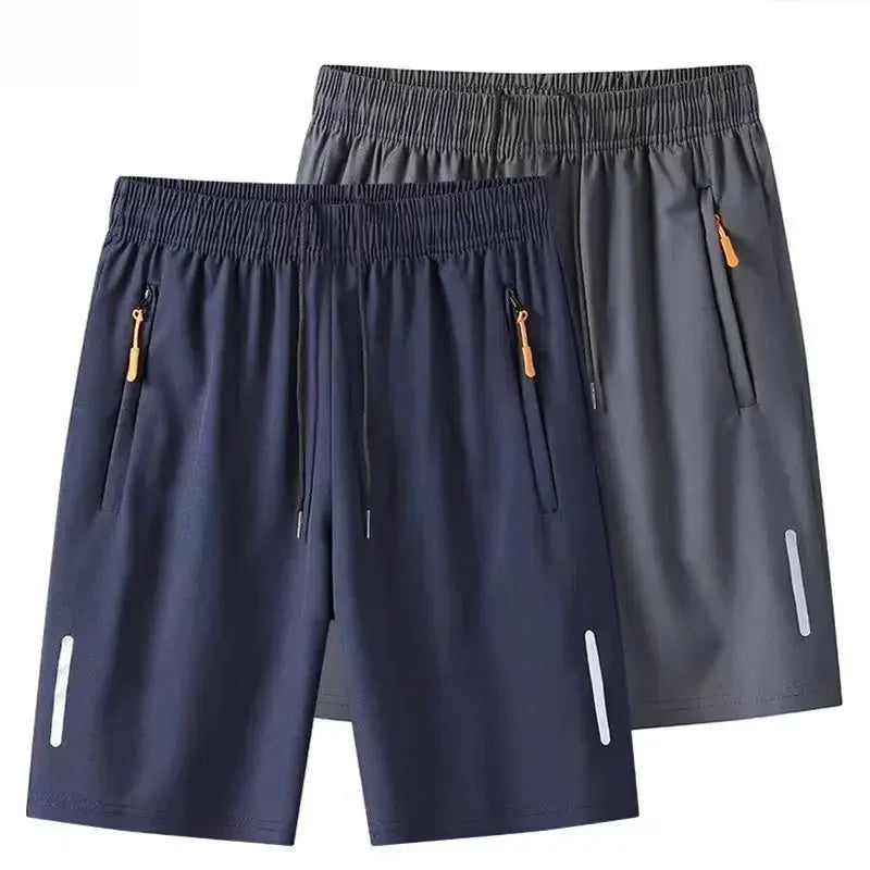 Shorts Masculino de Verão em Seda Gelo - Rápida Secagem, Respirável, para Corrida, Ginásio, Praia e Fitness