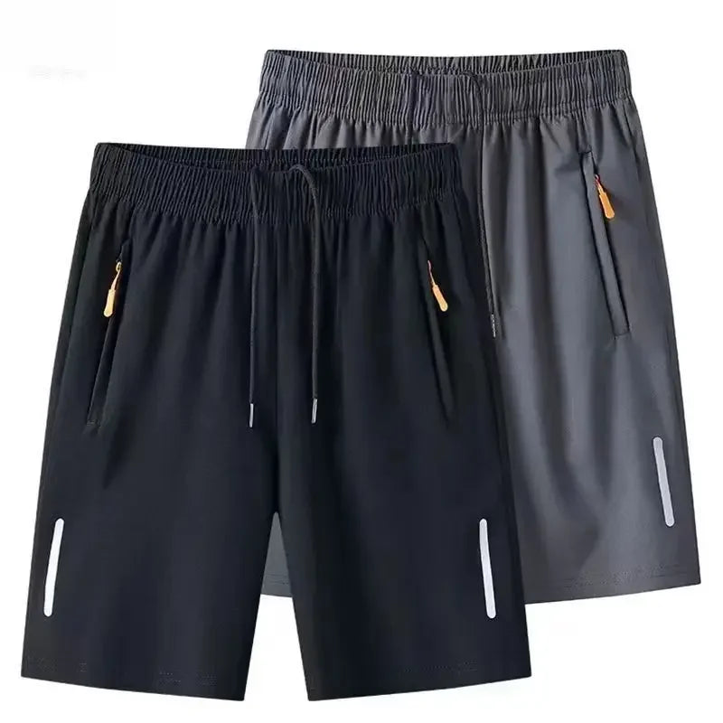 Shorts Masculino de Verão em Seda Gelo - Rápida Secagem, Respirável, para Corrida, Ginásio, Praia e Fitness