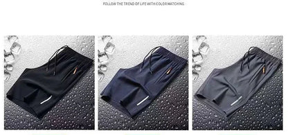 Shorts Masculino de Verão em Seda Gelo - Rápida Secagem, Respirável, para Corrida, Ginásio, Praia e Fitness