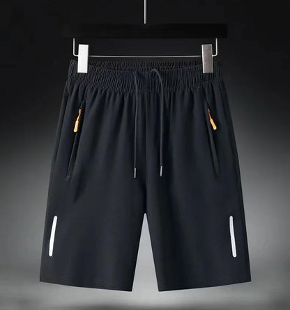 Shorts Masculino de Verão em Seda Gelo - Rápida Secagem, Respirável, para Corrida, Ginásio, Praia e Fitness