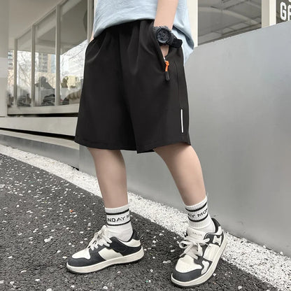 Shorts Masculino de Verão em Seda Gelo - Rápida Secagem, Respirável, para Corrida, Ginásio, Praia e Fitness