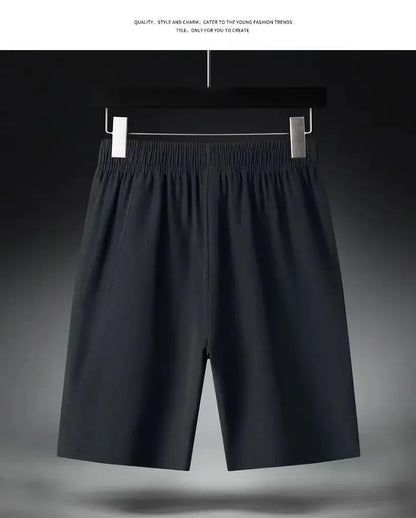 Shorts Masculino de Verão em Seda Gelo - Rápida Secagem, Respirável, para Corrida, Ginásio, Praia e Fitness
